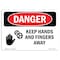 Signmission OSHA Danger Sign, Keep Hands And Fingers Away, 24in X 18in Aluminum, 18" W, 24" L, Landscape OS-DS-A-1824-L-1390 - alternate 1